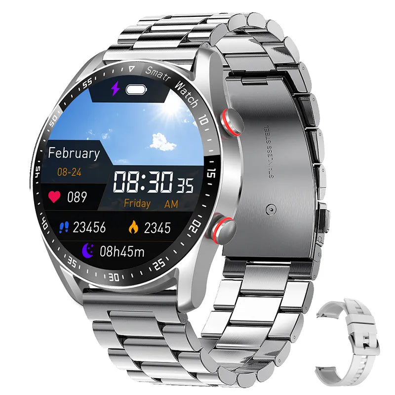 Smartwatch Orologio Polso Uomo Sportivo Bluetooth Intelligente Impermeabile  Schermo IPS 1.28 Pollici Touch Screen