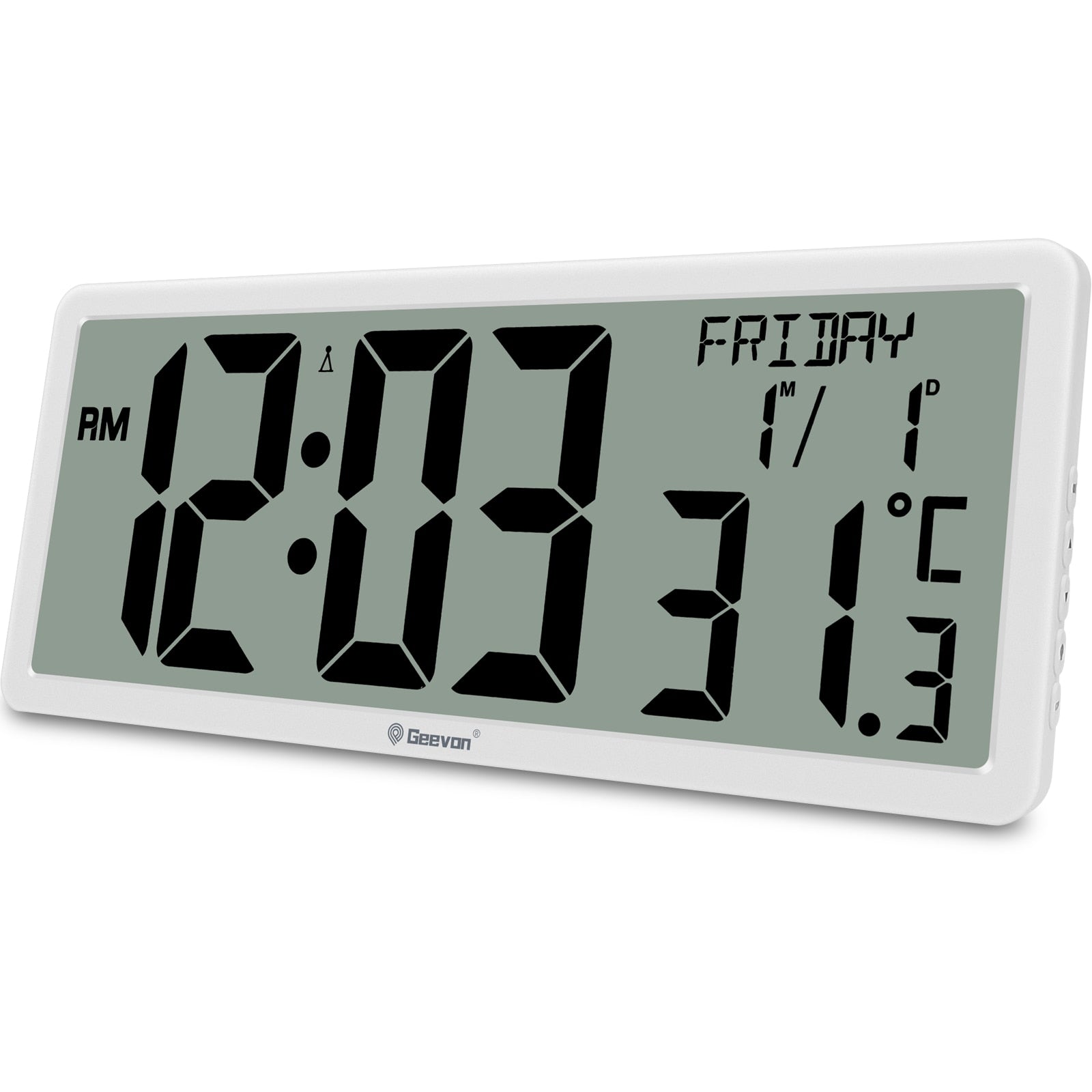 Orologio Digitale Pollici 14.3 Atomici Grande Parete Calendario Temperatura  Batteria Automatico
