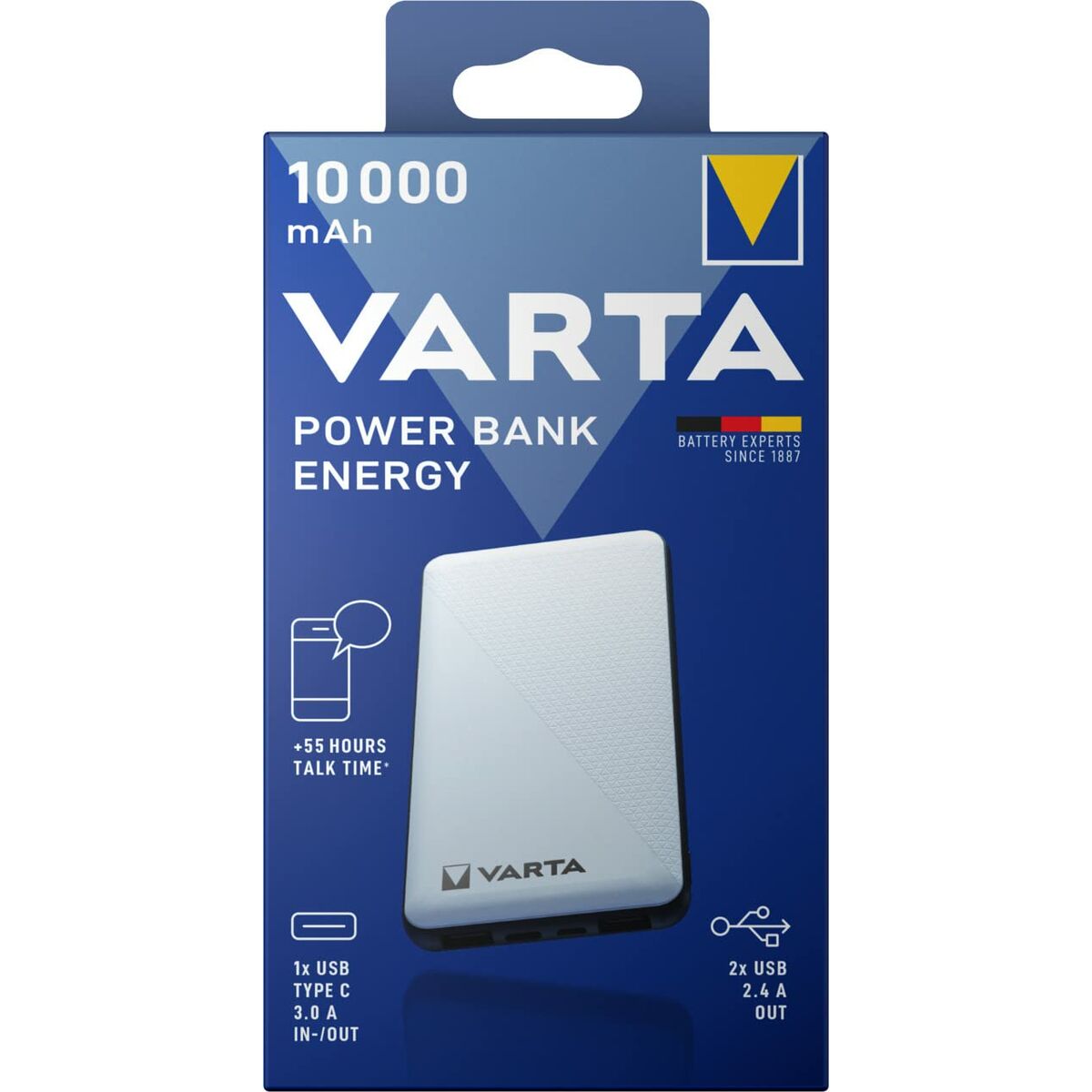 Power Bank Varta Energy Argentato 10000 mAh