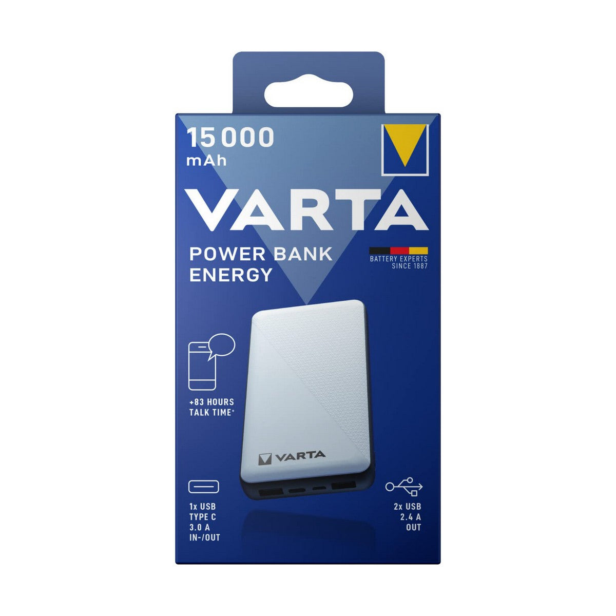 Power Bank Varta Energy 15000 Nero/Bianco 15000 mAh