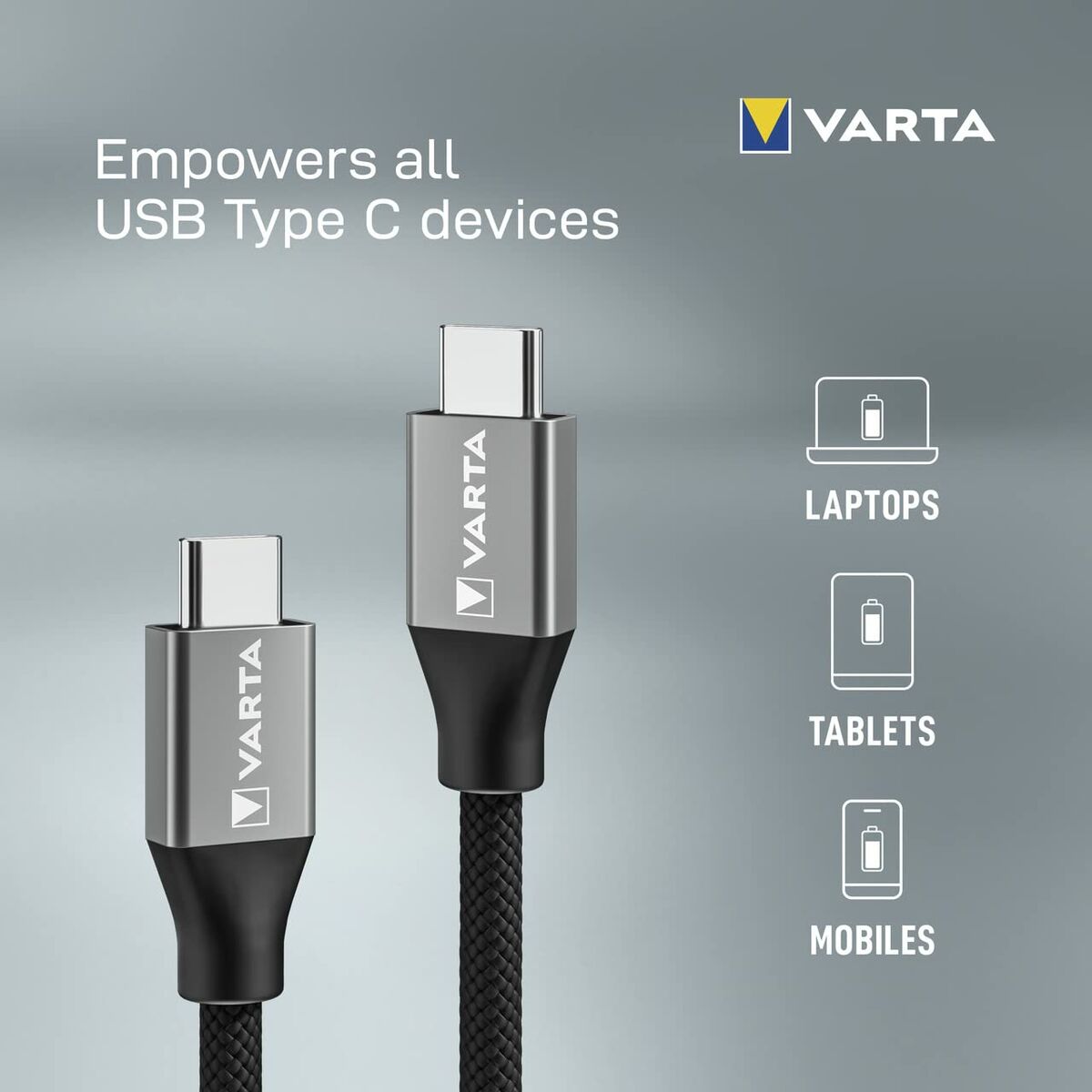 Cavo USB-C Varta 2 m Nero