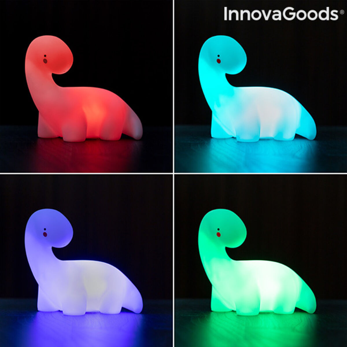 Lámpara Dinosaurio LED Multicolor Lightosaurus InnovaGoods IG815318 (Reacondicionado A)