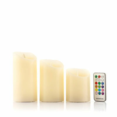 Candele a LED Multicolor Effetto Fiamma con Telecomando Lendles InnovaGoods Bianco 3 Unità (Ricondizionati A)