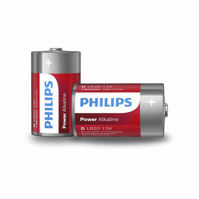 Pilas Alcalinas Philips Power LR20 1,5 V Tipo D (2 Unidades)