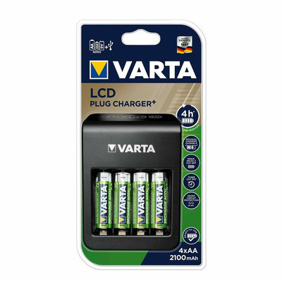 Charger + Rechargeable Batteries Varta LCD Plug Charger+ 200 mAh