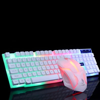 Tastiera Mouse Kit Gioco Meccanici Cablati USB Illuminazione LED Combinazione