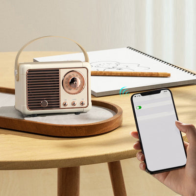 Altoparlante Mini Retrò Bluetooth Radio Potenza Audio Musica Design Riproduzione Suono