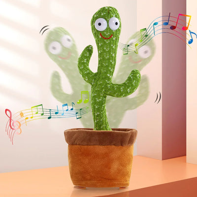 Giocattolo Musicale Cactus Parlante Danzante Interattivo Elettrico Suoni Alimentazione USB Bambino Bambina