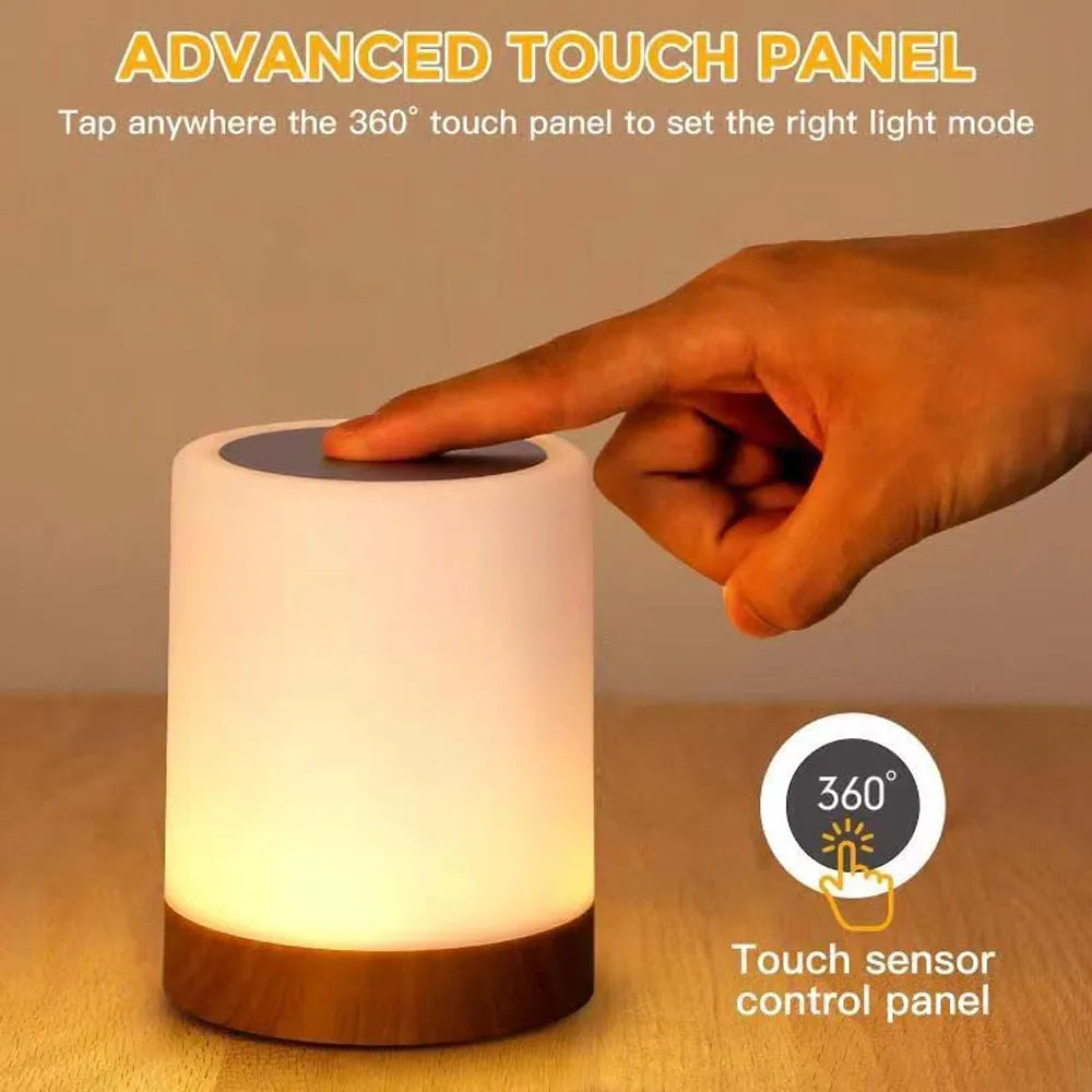 Lampada Tavolo LED Pannello Touch Luminosità Batteria Ricaricabile USB 7/13 Colori Comodino Lettura Casa