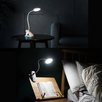 Lampada LED Clip Scrivania Ufficio Casa 3 Colori Ricaricabile USB Luce Luminosità