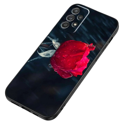 Custodia Cover Telefono Cellulare Compatibile Samsung Fiore Rosa Protettiva Antiurto