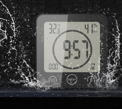 Orologio Doccia Waterproof Timer Sveglia Schermo LCD Lavello Cucina Bagno 3 Metodi Montaggio