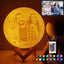 Lampada Lunare Luce Notturna USB Ricaricabile Touch Interruttore Remoto Stampa 3D Personalizzata Foto Testo