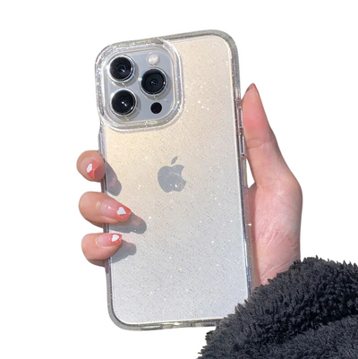Custodia Cover Telefono Cellulare Trasparente Luxury Glitter Compatibile Apple iPhone 12 13 14 15 Pro Max Plus Antiurto Resistente