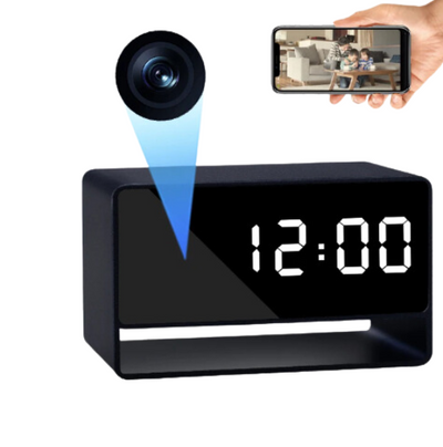Orologio Videocamera 4K HD Wi-Fi Visione Notturna Alta Definizione Sicurezza Casa Batteria