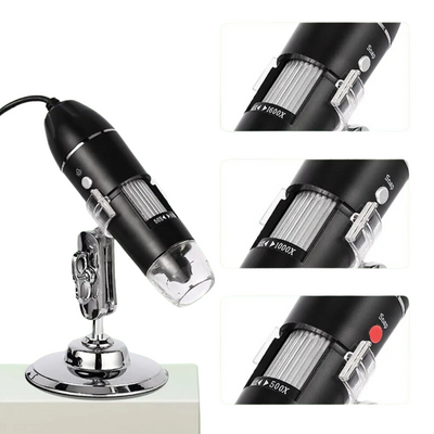 Fotocamera Microscopio Digitale Portatile 500X 1000X 1600X Riparazione Telefono Lente Ingrandimento LED