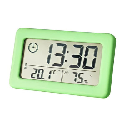 Mini Orologio Digitale Display LCD Tavolo Scrivania Elettronico Visualizzazione Ora Temperatura Umidità