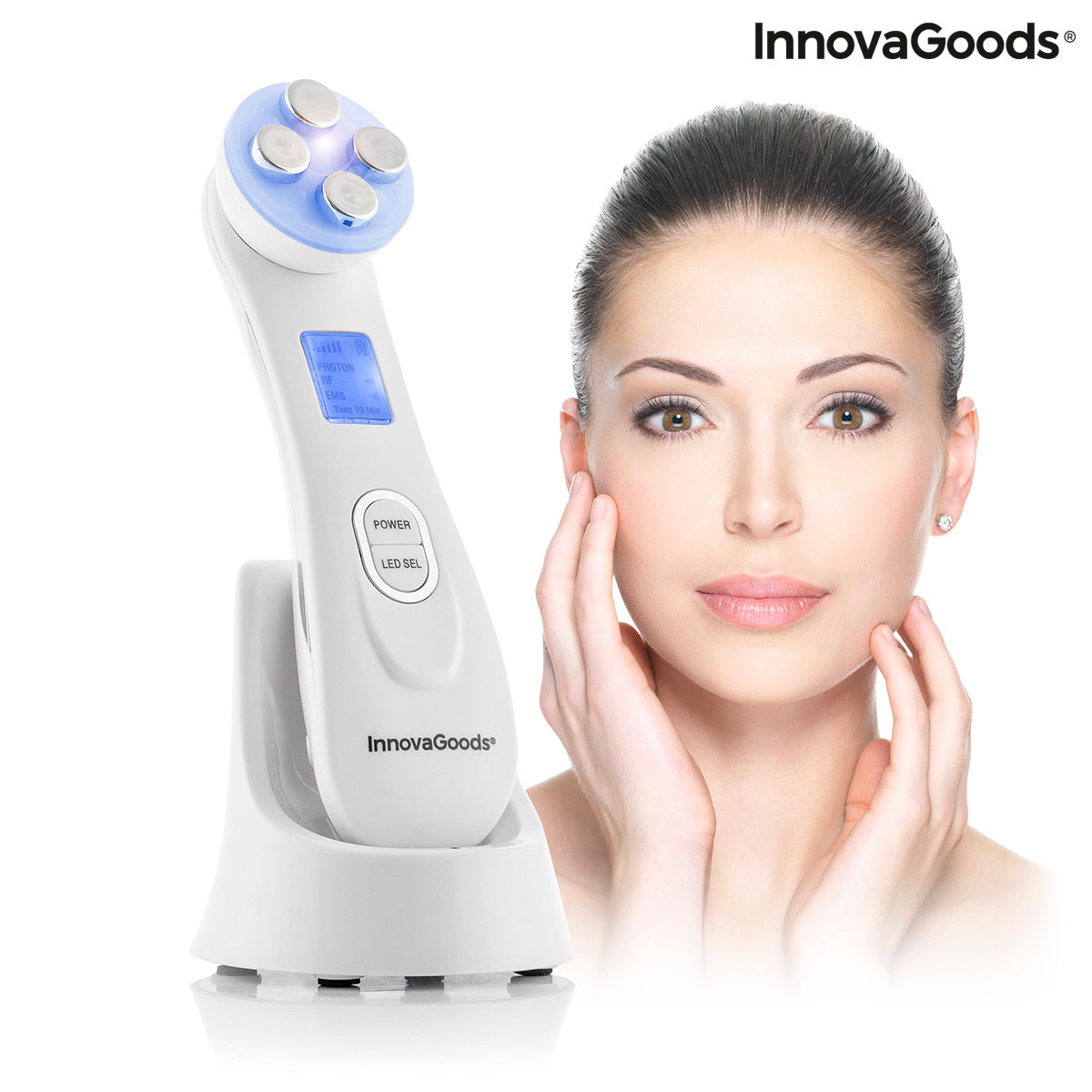 Masajeador Facial con Radiofrecuencia, Fototerapia y Electroestimulación Wace InnovaGoods V0103440 (Reacondicionado A)