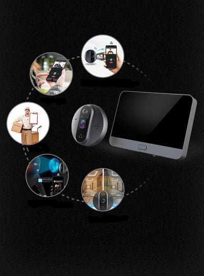 Video Campanello Spioncino Visualizzatore Telecamere Sicurezza Domestica Audio Bidirezionale 1080 HD Visione Notturna WiFi Monitor Porte