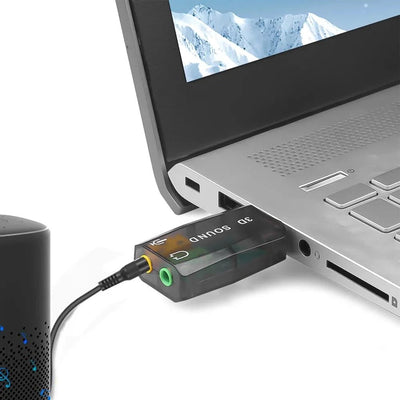 Mini USB Esterna 3.5mm Jack Cuffie Stereo Scheda Adattatore Audio 3D Interfaccia Altoparlanti Laptop