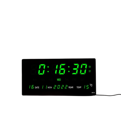 Orologio Parete Digitale Luminoso 4 Allarmi Ora Calendario Data Temperatura Elettronico LED Spina