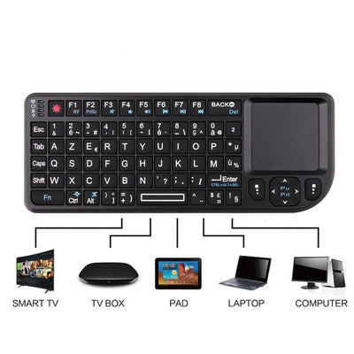 Mini Tastiera Wireless X1 2.4GHz TouchPad Android TV PC Laptop Ricarica 4.2V Multifunzione