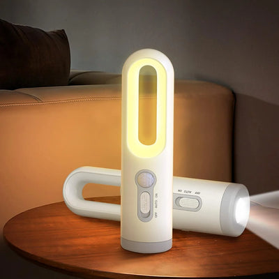 Torcia Luce Notturna Sensore Movimento Portatile Illuminazione LED Ricaricabile USB