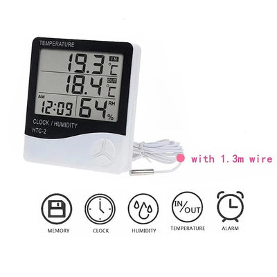 Orologio Elettronico Digitale Temperatura Umidità Display Casa Sveglia Calendario Batteria