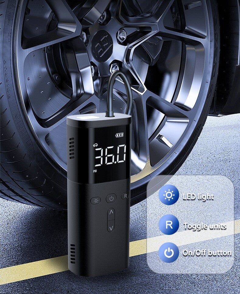 Pompa Aria Auto Multiuso Mini Wireless Portatile Auto Bici Moto Display Digitale Intelligente