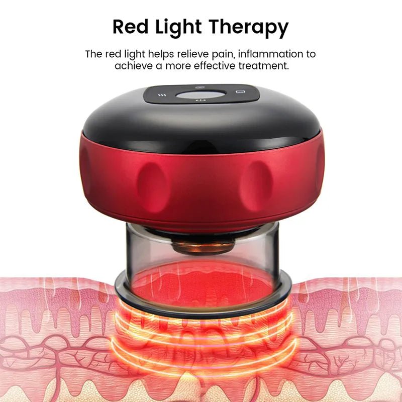 Massaggiatore Elettrico Terapia Luce Rossa Coppettazione Wireless Anticellulite Corpo Brucia Grassi Dimagrante