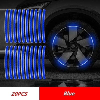 Strisce Riflettenti Accessori Auto Nastro Adesivo Pacco 20PZ LED Illuminazione Ruota Avvertimento Posteriore