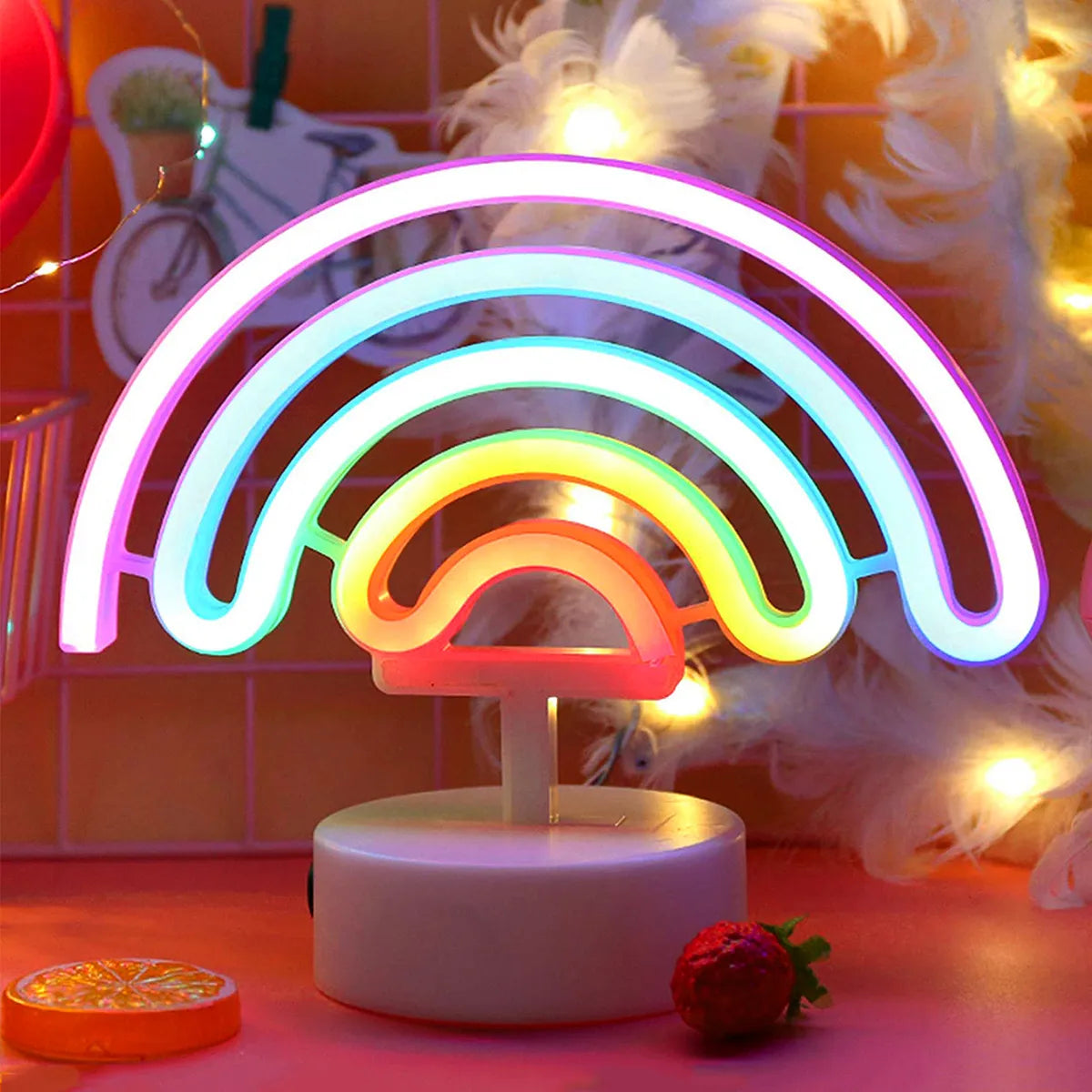 Lampada LED Forma Arcobaleno Creativa Colorata Insegna Neon Base Suppo – LA  MAISON SMARTECH