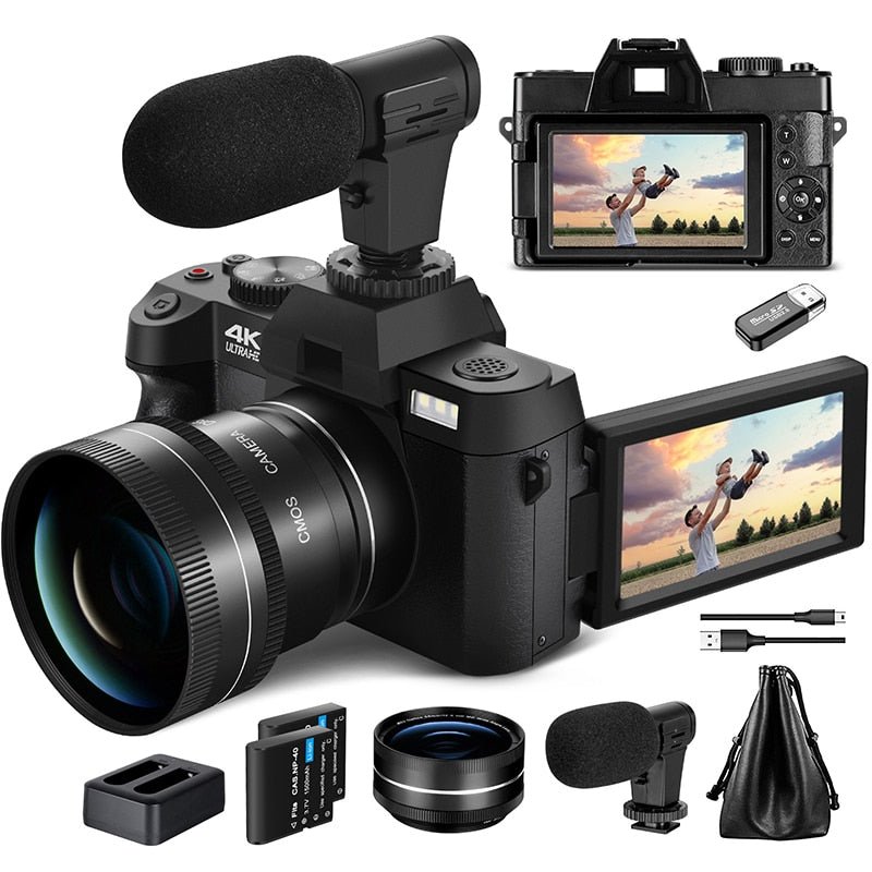 Fotocamera Digitale Risoluzione 4K Wi-Fi Web Cam Videoregistratore Vlog Videocamera  48MP Schermo Ribaltabile 3"