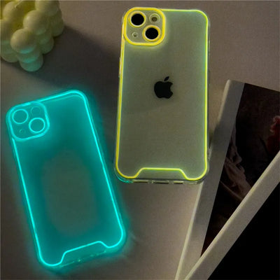 Custodia Cover Morbida Silicone Trasparente Luminosa Notturna Compatibile iPhone Apple Protettiva Telefono Antiurto