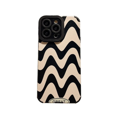 Custodia Telefono Moda Zebra Nera Bianca Compatibile iPhone 11 12 13 14 15 Pro Max Cover Morbida Antiurto