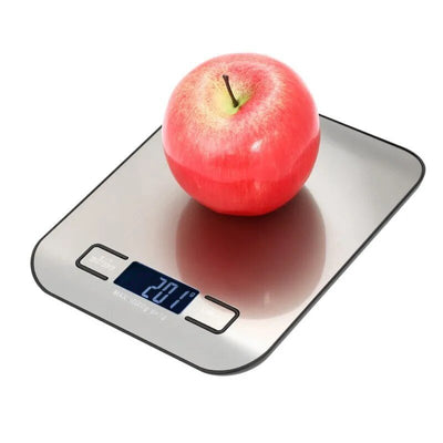 Bilancia Cucina Digitale 5 kg/10 kg Pannello Acciaio Inossidabile Piattaforma Precisa Display LCD Elettronico Portatile