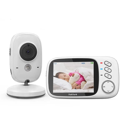 Baby Monitor Video Wireless Schermo 3.2 Pollici Batteria Ricaricabile Visione Notturna Monitoraggio Salute