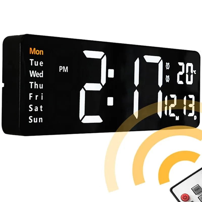 Orologio Digitale Parete LED Sveglia Calendario Display Temperatura  Decorazione