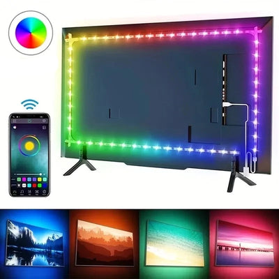 Luci LED Striscia Luminosa TV Televisione Retroilluminazione Remote Control Telecomando Casa Stanza 1M 3M 5M