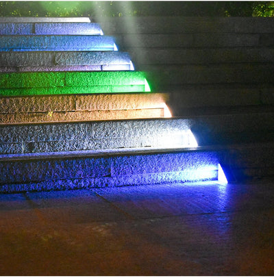 Lampada Gradino LED Esterni Luce Solare Design Lenti Super Luminoso Impermeabile Antifurto Illuminazione Scale Decoro Terrazzo