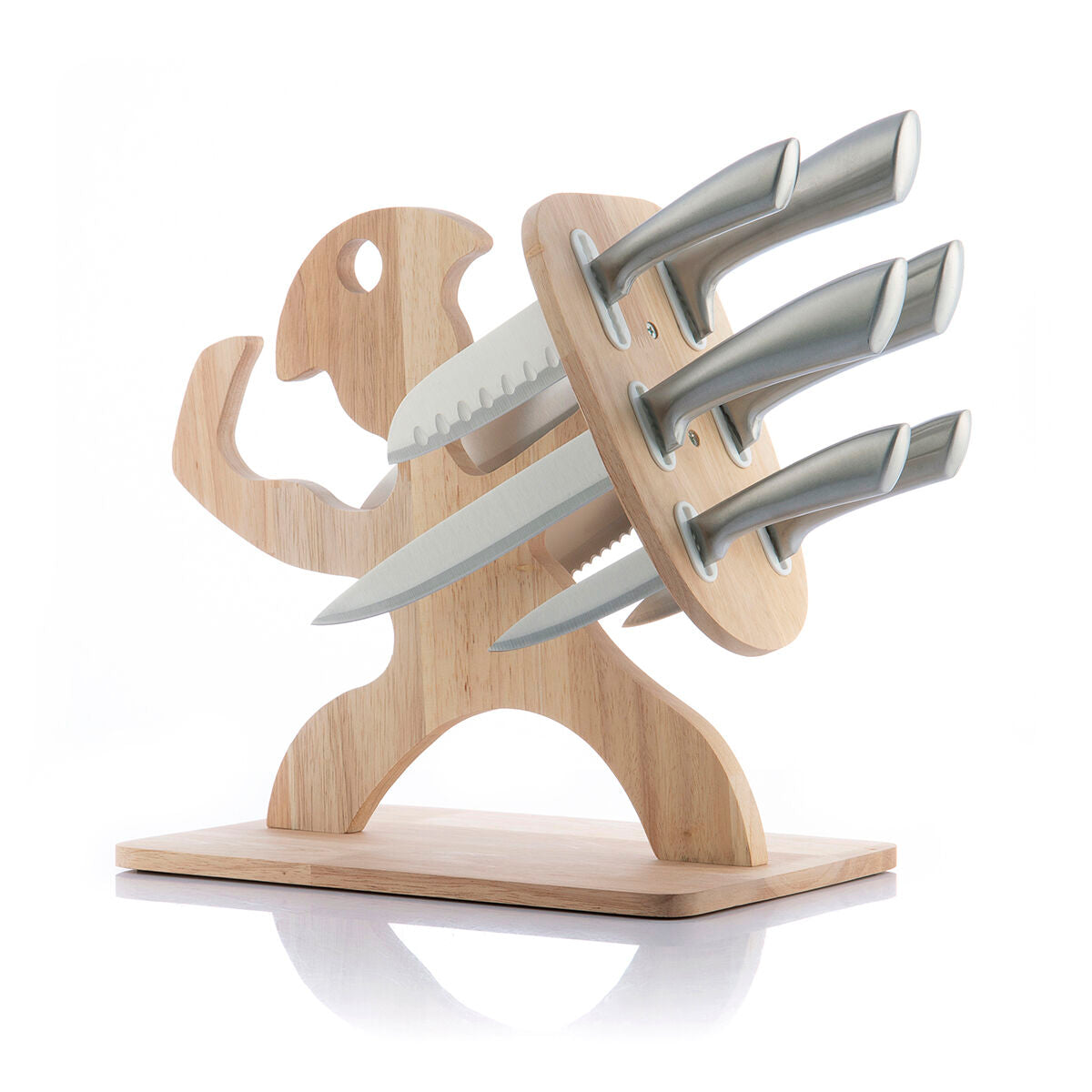 Set of Knives with Wooden Base Spartan InnovaGoods 7 Pieces Wood (Refurbished A+)