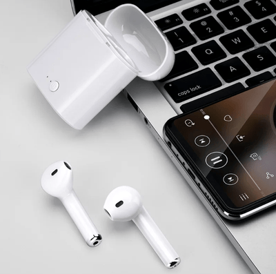 Auricolari Wireless Bluetooth 5.0 Microfono Musica Audio Suono Chiamate Riduzione Rumore Ricarica