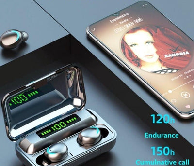 Auricolari Bluetooth 5.1 Tecnologia Custodia Ricarica 2200 MAH Musica Audio Batteria
