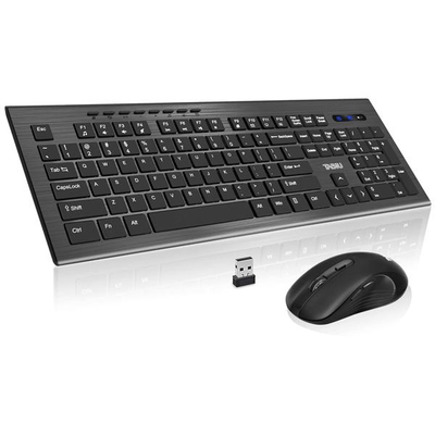 Tastiera Mouse 4000 DPI Wireless Comoda Tasti Design Sottile Lavoro Casa Compatibile Windows Computer