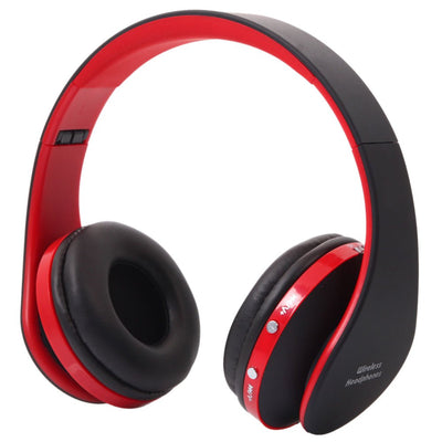 Cuffie Wireless Bluetooth Sportive Microfono Chiamate Audio Musica Rosso Nero Cavo USB