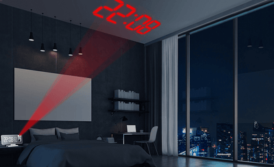 Sveglia Digitale LED Proiettore Radio FM Casa Volume Regolabile Temperatura Specchio