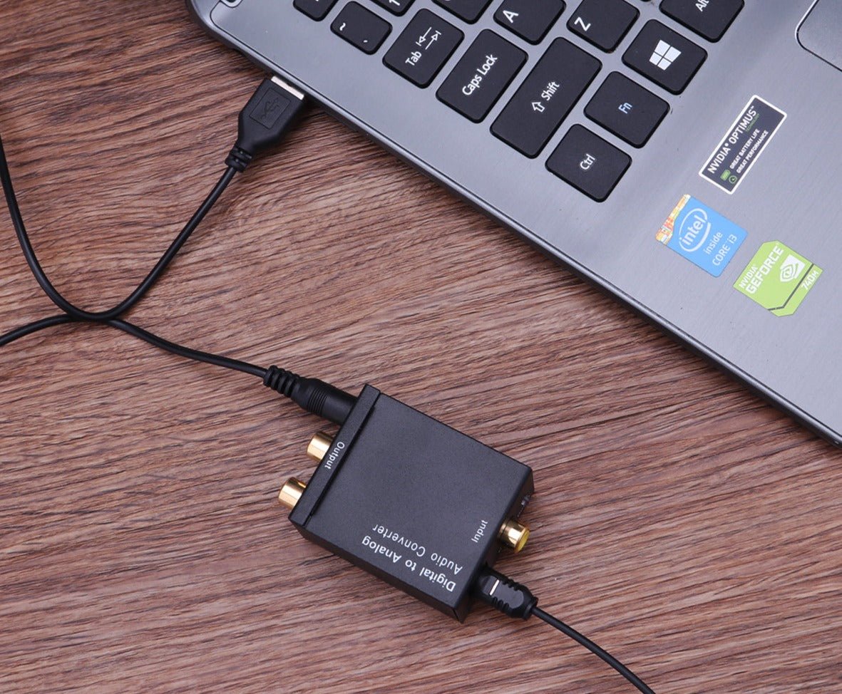 Adattatore Convertitore Audio Digitale Analogico Frequenza Cavo Fibra Ottica Ricarica USB