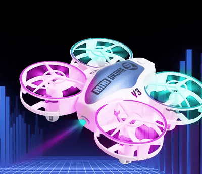 Mini Drone Quadricottero Luci Telecomando Giocattoli Bambini Ragazzi Arancione Blu Esterno