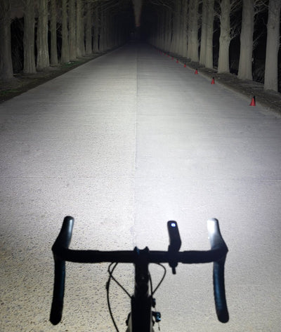 Luce Bicicletta Intelligente Rilevamento Vibrazioni Lampada 5 Modalità Faro Torcia Led Accessorio
