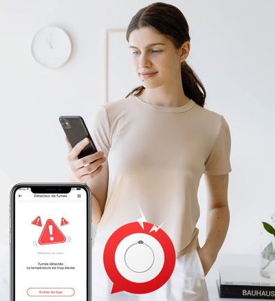 Rilevatore Incendio Wireless Wi-Fi Connesso Fumo Intelligente Funziona Telecomando APP Apple